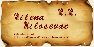 Milena Miloševac vizit kartica